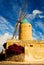 Windmill Ta Kola Xaghra in Gozo Maltese islands made from sandstone blocks