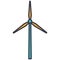 Windmill turbine generated wind energy vector icon