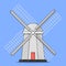 Windmill Vector Icon Illustration with Outline for Design Element, Clip Art, Web, Landing page, Sticker, Banner. Flat Cartoon