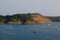 Windmill View point near an island in Thailand in the evening