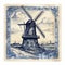 Windmill Whispers: Vintage Stamp Capturing Dutch Countryside\\\'s Timeless Serenity