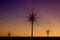 Windmill Wind Turbine Spinning in Wind at Sunset or Sunrise