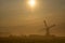 Windmill the Wingerdse Molen on a misty morning