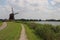 Windmills as system to pump out of the water of the Tweemanspolder in Zevenhuizen the Netherlands.