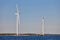 Windmills in the baltic sea. Renewable clean and green energy