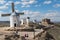 Windmills with castle, Consuegra, Castile-La Mancha, Spain