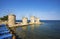 Windmills of Chios Island, Greece. Travel concept photo