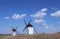 The windmills with clear blue sky photo stock photo