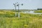 Windmills, creek and bridge