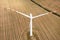 Windmills generate electricity in the fields. Alternative sources of energy, Wind turbines close-up from a height. Nice view from