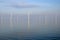 Windmills in the IJsselmeer at the Afsluitdijk in the Netherlands