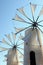 Windmills on island Crete, Greece