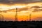 Windmills in Jaisalmer desert area, view from Bara bagh Jaisalmer, Rajasthan India