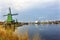 Windmills Modern Industry Zaanse Schans Village Holland Netherlands