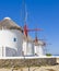 Windmills on Mykonos - known place of the island