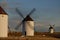 Windmills overlooking the plains of La Mancha, Spain