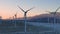 The Windmills of Palm Springs at sunset - aerial view