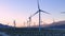 The Windmills of Palm Springs at sunset - aerial view - PALM SPRINGS, UNITED STATES - NOVEMBER 1, 2023