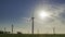 Windmills silhouette photography in sunset moment