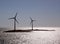 Windmills on a small island in the Baltic Sea