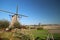 Windmills still working to keep the Tweemanspolder in Zevenhuizen dry in the Netherlands.