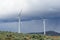 Windmills in storm