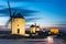 Windmills after sunset, Consuegra, Castile-La Mancha, Spain