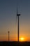 Windmills in the sunset light from Hungary