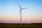 Windmills in the sunset light from Hungary