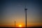 Windmills in the sunset light from Hungary