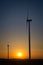 Windmills in the sunset light from Hungary