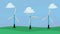 windmills turbines ecology energy animation