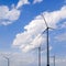 Windmills under dramatic sky