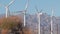 Windmills on wind farm, wind mill energy generators. Desert windfarm, USA.