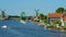 Windmills at Zaanse Schans in Holland. Zaandam, Netherlands