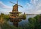 THe windmills of Zaanse Schans in the Netherlands