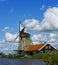 Windmills of Zaanse Schans in Zaandem, Holland.