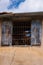 Window of abandoned building in the Ghost Resort City of Varosha Famagusta, Cyprus