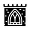 Window of ancient castle glyph icon vector illustration