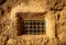 Window of an ancient troglodyte cave house