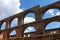 Window arches in the monastery ruin from brick masonry in Bad Do