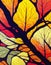 window autumn illustration with leaves and tree, beautiful composition, ai generated image