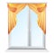 Window blind icon, cartoon style