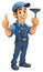 Window Cleaner Cartoon Car Wash Cleaning Man