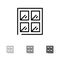 Window, Construction, Building Bold and thin black line icon set