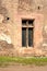 Window. Corvin`s Castle or Hunyadi Castle in Hunedoara, the residence of the romanian king of Transylvania, Iancu of Hunedoara