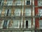 Window design architecture on Plaza Mayor Madrid Spain