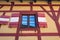 Window detail of the traditional houses in Nuremberg Nurnberg Germany, Europe