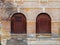Window and doors of the old city building. Italy Vicenza