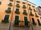 Window and doors of the old city building. Italy Vicenza